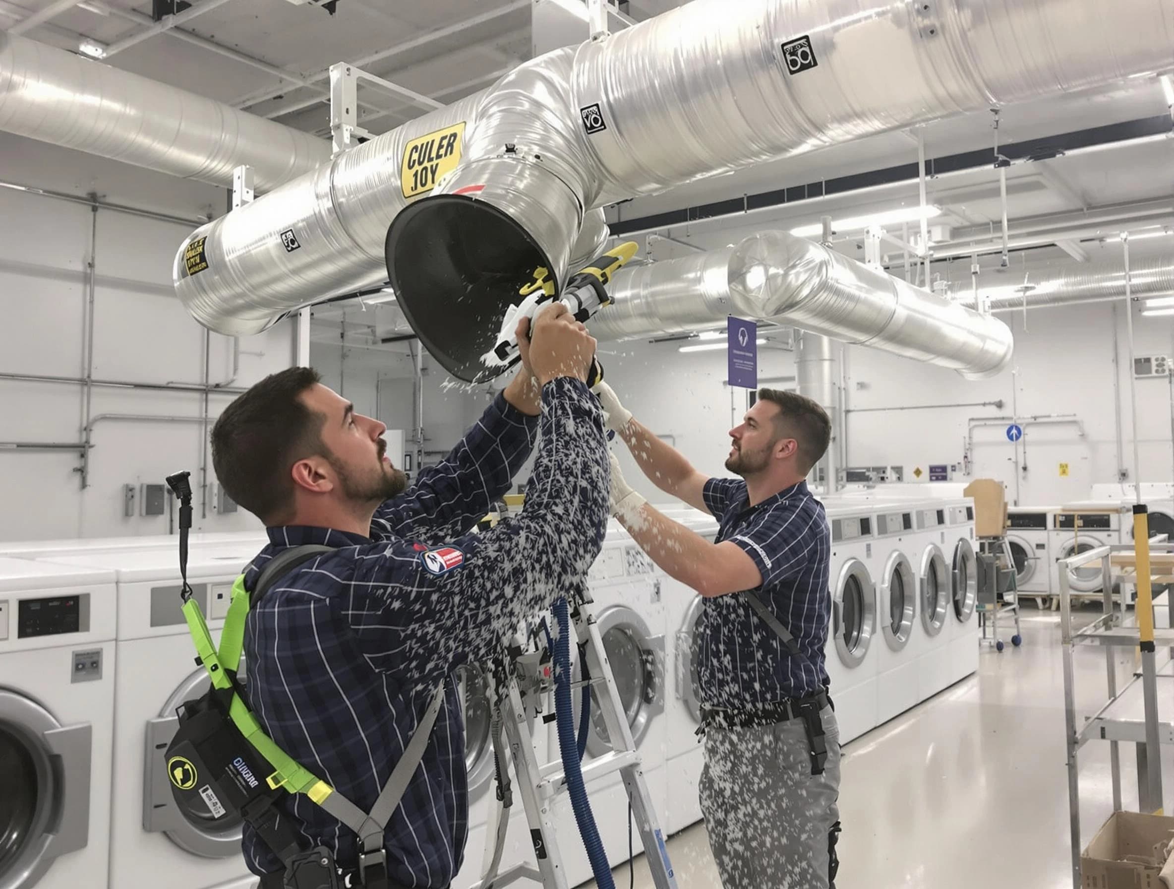 Indio Dryer Vent Cleaning team performing large-scale commercial dryer vent cleaning in Indio