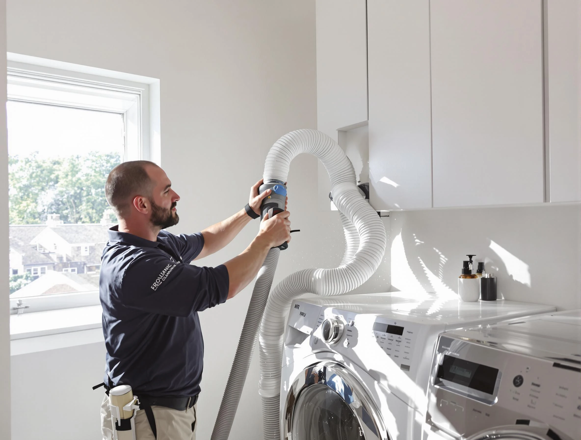 Certified Indio Dryer Vent Cleaning technician performing dryer vent cleaning in Indio